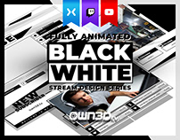 Animated Clean Simple Black White Twitch Stream Design