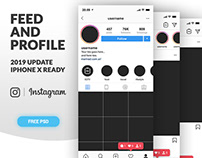 FREE Instagram Feed and Profile PSD UI iPhoneX ready