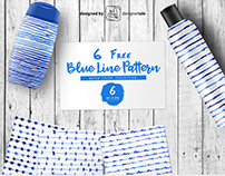 Blue hand drawn free water color line pattern eps templ