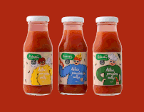 Spicy Kietaviškių Tomato Juice label illustration