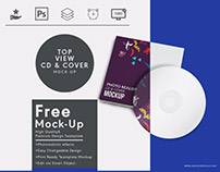 Top view free cd and cover mock up