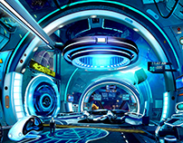 Sci-fi futuristic Environment of a spaceship