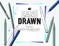 Technical pen brushes for Adobe Illustrator.