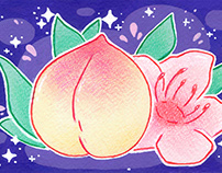 Peach Bun Postcard