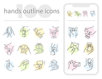 Hands outline icons