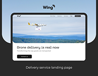 The Wing delivery service, landing page concept