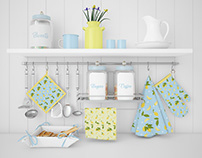 Kitchen Textile Design | Lemon Print