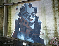 Mural in abandoned factory in Portugal