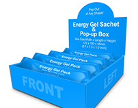 Energy Gel Sachet & Counter Display Box Mockup