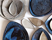 Winter Natural ceramics plates