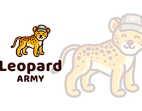 Leopard Army Kids Cute Logo Template