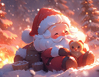 Cute Chibi Santa Claus Wallpaper