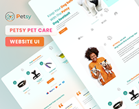 Petsy Pet Care Website UI Design