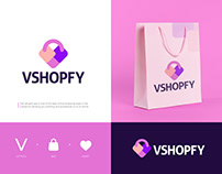 Vshopfy - Online Shopping App Logo Design