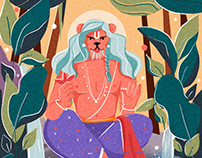 Hindu God Character Illustration