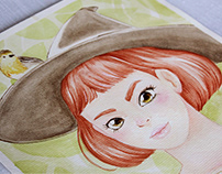 Witch Girl - Watercolor Illustration