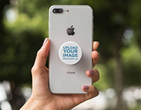 PopSocket Grip Mockup Held by a Woman's Arm
