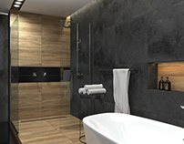Wizualizacje łazienki | Interior design – Dark Bathroom
