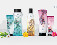 Organic hair shampoo packaging and Key Visual