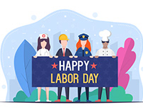 Happy Labor Day Free Vector Design