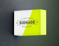 Free Lightbox Signage Logo Mockup PSD