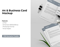 A4 And Business Card Mockup