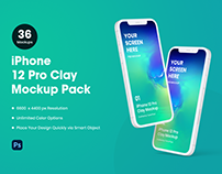 iPhone 12 Pro Clay Mockup Pack | 36 Mockup Scenes