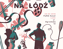 Poster for the upcoming event "Oko na Łódź"