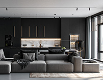 Monochrom Living Room (FREE 3d model)