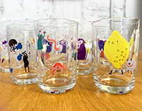 CHARACTER GLASS CUPS