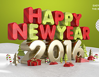 Happy New Year 2016 Gold