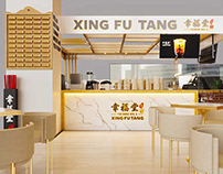 Mẫu thiết kế nội thất quán trà sữa Xing Fu Tang