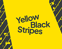 Grunge Yellow Black Diagonal Stripes Background