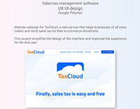 UX UI Design for TaxCloud - Google Polymer