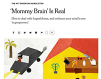 Editorial Illustration for NYT "Mom's Brain"