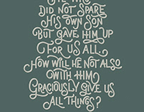 Romans 8:32 Handlettered Graphic