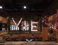 Romantic Evening Restaurant 3D Interior Design Render