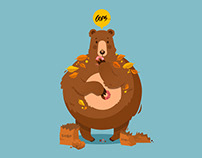Donut Bear T-shirt design illustration