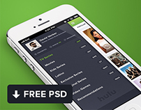 Hulu iPhone App reDesign - Free PSD