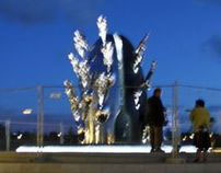 Nåleøjet - LED light at the sculpture