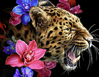 Leopard Painting | printed tee design