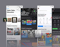 iOS design kit. Mobile home / start screen for app