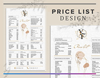 Price list design for cosmetologist