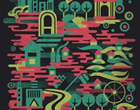 Colorful City commissioned design for PunchdrunkPanda