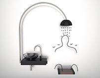 A Seat shower combinates with a sink