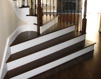 Curved stair treads and radius handrail