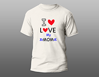 T shirt design i love my mom