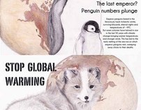 Global Warming Illustration Postcard