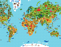 Illustrated world map