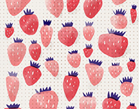 Strawberry, illustration, fruits